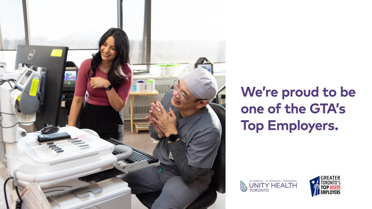 UnityHealthTO's tweet image. Unity Health Toronto is one of Greater Toronto’s Top Employers for 2026, marking its fifth consecutive year as one of the region’s best places to work.
Read more here: unityhealth.to/2025/12/unity-…