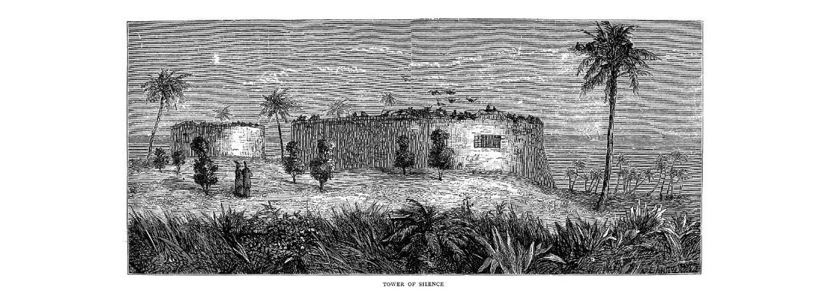 SOAS_SpecColl's tweet image. This 1885 engraving by CE Andrew shows a Tower of Silence, a place for excarnation where the deceased are placed on top to decompose naturally. ow.ly/nnWh50X8qG0 #EYASilence