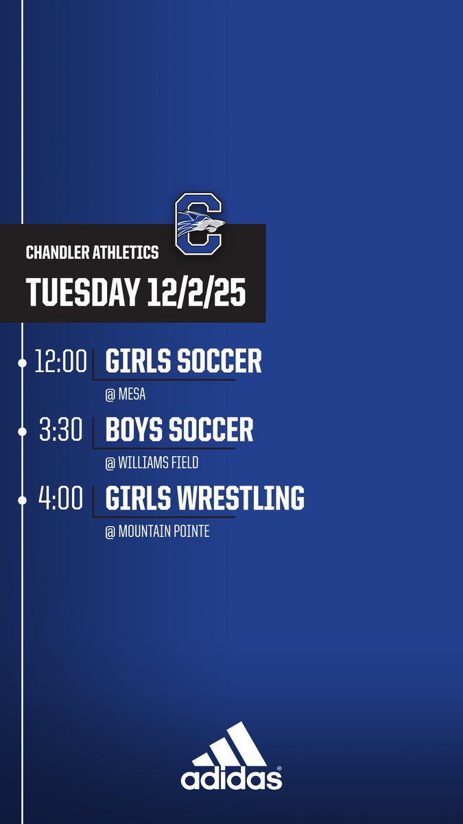 SOC_CHSWOLVES's tweet image. Tuesday, December 2nd:

Boys and Girls Soccer are in Tournament play, and Girls Wrestling hits the mat to start their season.

#GoWolves /// #SOC