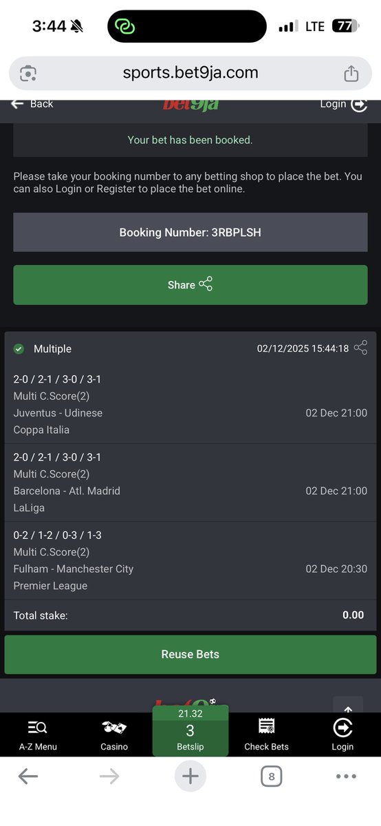 DenaroFreeBets's tweet image. Todays Investment plan on Bet9ja
#Bet9jaCode 

31 odds 👉🏽 3RBNWBF
6 odds 👉🏽 3RBNYLN
3 odds 👉🏽 3RBPBQ5
7 odds 👉🏽 3RBPJPM
21 odds 👉🏽 3RBPLSH

Check here for todays banker 👉🏽 t.me/Denarofreebets…