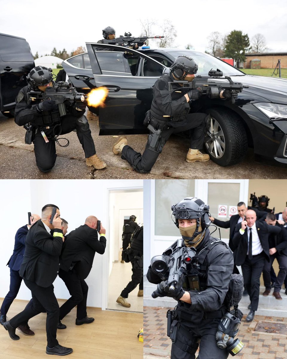 V rámci ochrany osob se využívá CAT /Counter Assault Team/. Zjednodušeně jde o jednotku, která v případě napadení přebírá boj a umožní tak ochrannému týmu zmizet s chráněnkou pryč.  Chorvati se s tím neserou, kulomet, puška a bubnový zasobník...💪 Tak to my jen glocky a empice