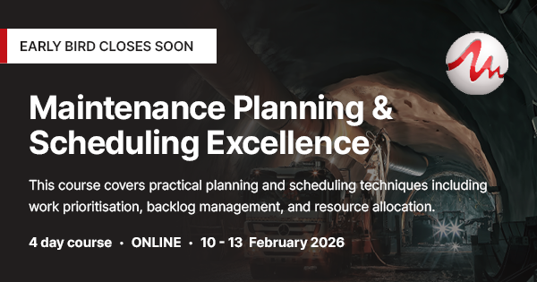 EARLY BIRD CLOSES 09 JAN
First training of 2026: Maintenance Planning &amp; Scheduling Excellence
📅 10-13 Feb | 🌐 Online
Spots limited. Register: zurl.co/8B2jS 
#MaintenancePlanning #WorkManagement