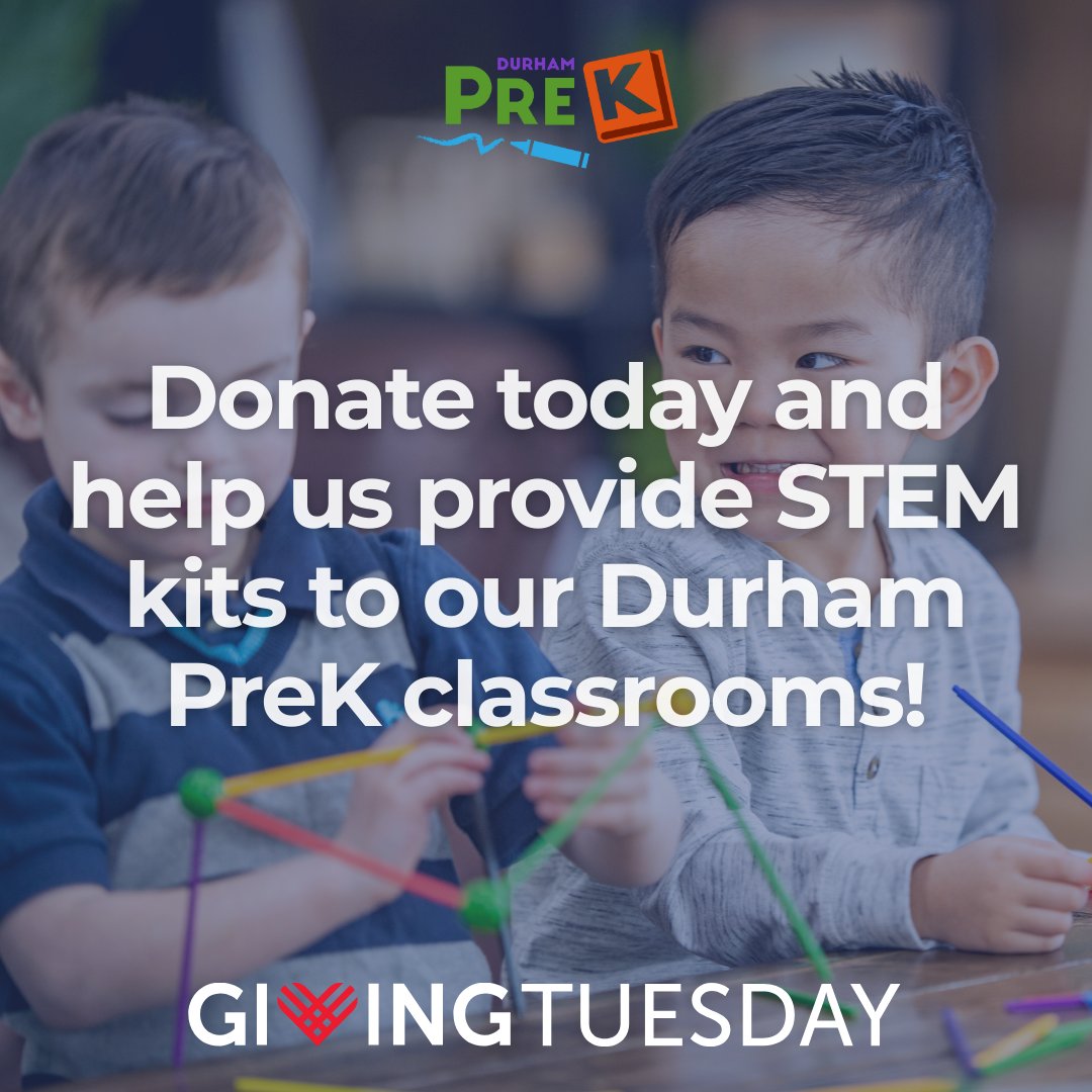 Today is Giving Tuesday! ❤️

Giving Tuesday is a global opportunity to do good, give back, and boost generosity. All donations we receive will be going toward STEMIE kits for our Durham PreK sites! Thank you for your generosity.

durhamprek.org/donate/

#GivingTuesday
