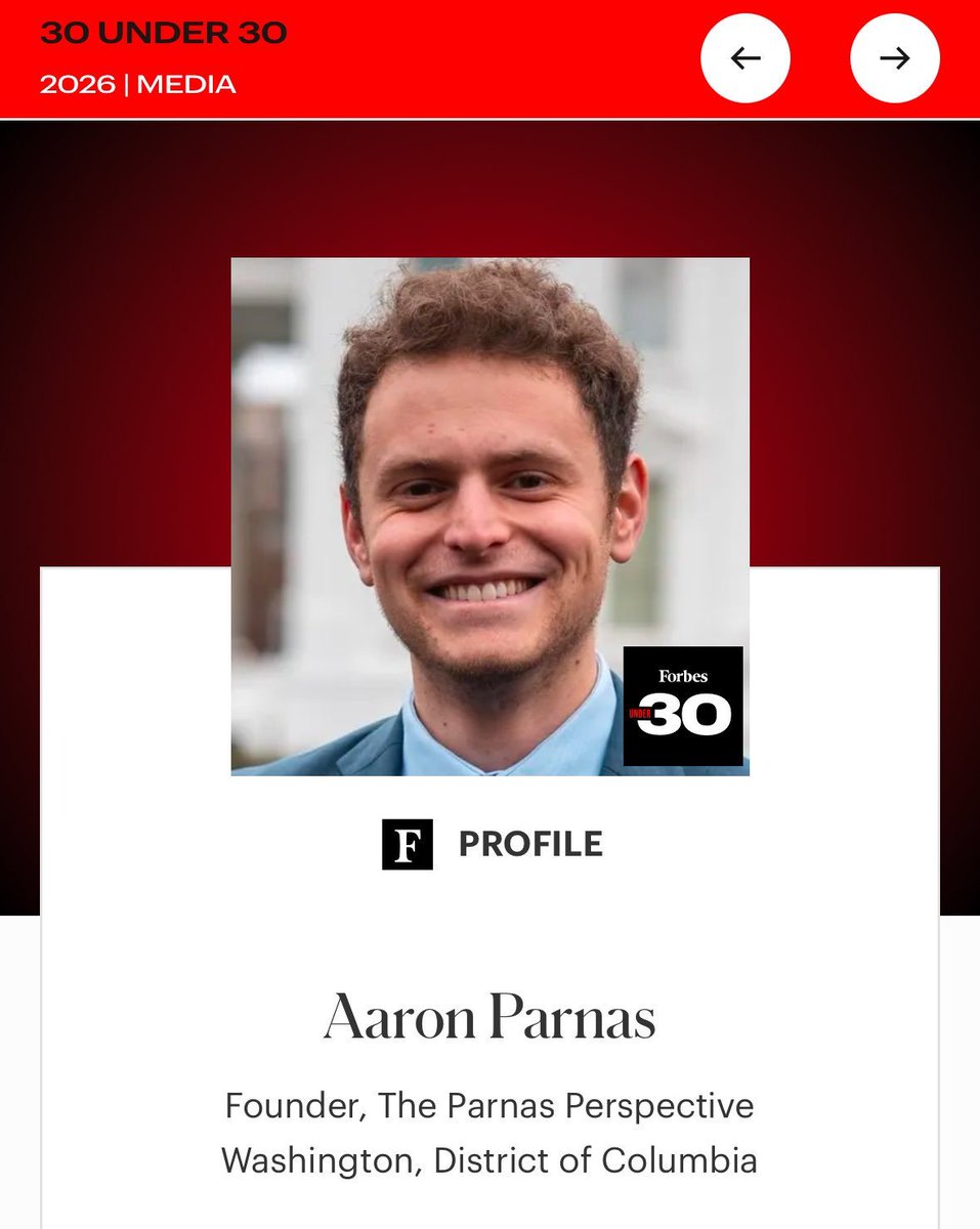 AaronParnas's tweet image. I just woke up to the best news: I was named to Forbes 30 under 30 on their list of media professionals!

Truly, from the bottom of my heart, thank you for helping me get here. It is only possible because of you.
