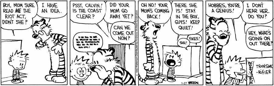 Calvinn_Hobbes's tweet photo. Trying to look innocent when chaos is literally happening behind you is a full-time job. #CalvinandHobbes #MasterOfDisaster https://t.co/UOoWIbaOJb