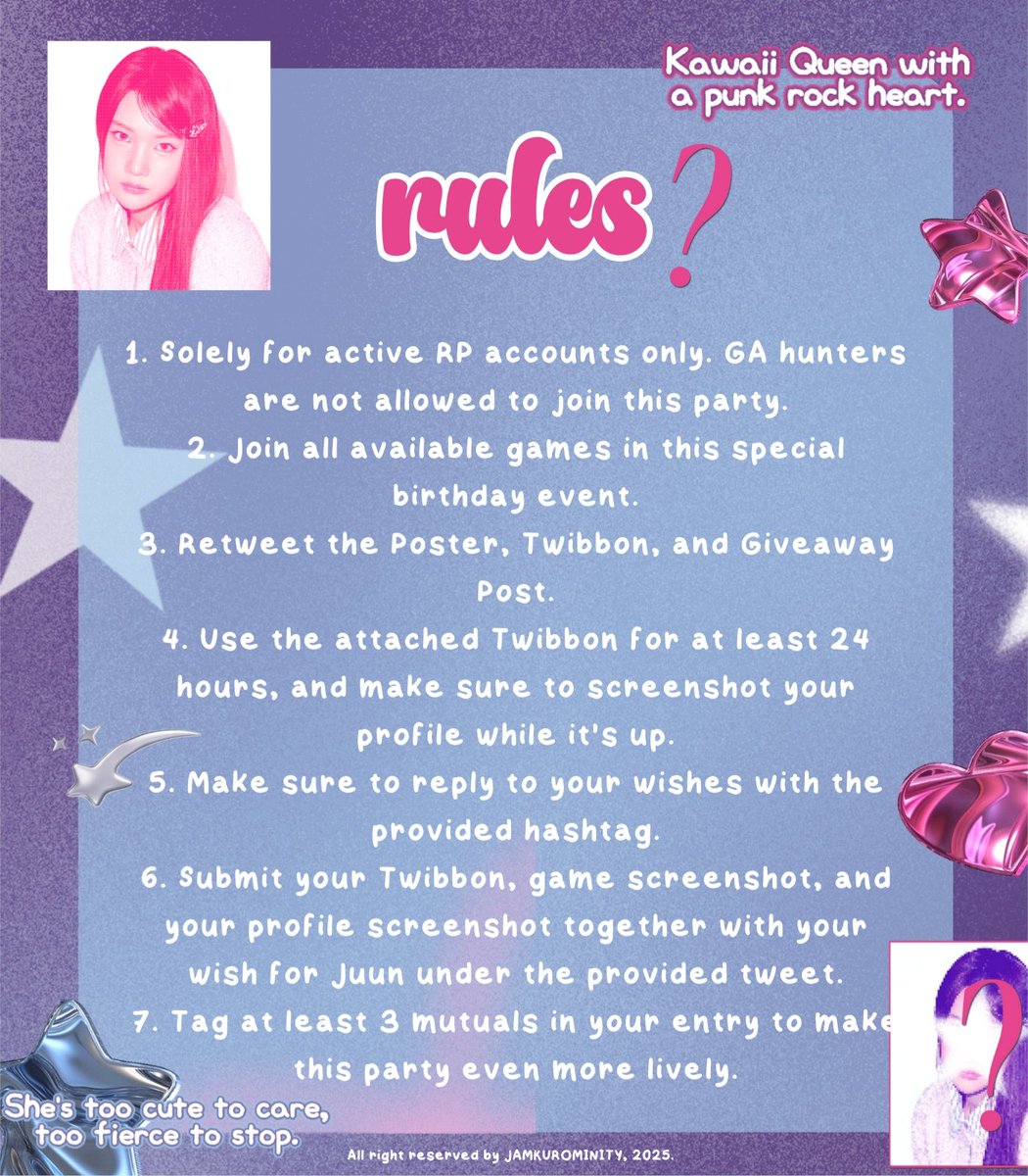 JAMKUROMINITY's tweet image. ᅠ
✮ ১ ⊹ Soft and cheerful, 𝗝𝘂𝘂𝗻’𝘀 𝘀𝗽𝗲𝗰𝗶𝗮𝗹 𝗯𝗶𝗿𝘁𝗵𝗱𝗮𝘆 𝗽𝗿𝗶𝘇𝗲 has finally appeared on your screen. Did something catch your eye in a nice way? 👀 You can claim your gift by following the 𝘳𝘶𝘭𝘦𝘴 we’ve prepared. 🖤
ᅠ