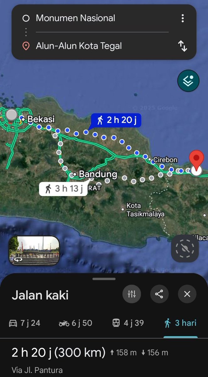 koganenohikari's tweet image. buat org jakarta yg gatau 300 KM itu sejauh apa, dari Monas ke Alun-alun Tegal, Jawa Tengah
