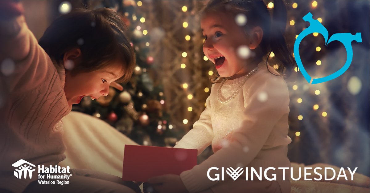 Today on Giving Tuesday, your generosity can help transform lives here in Waterloo Region. At Habitat Waterloo Region we build with Hearts, work with Hammers, and create Homes but we can’t do it alone. Your support today helps make home possible. 💙🔨🏡 
habitatwr.ca/site/holiday