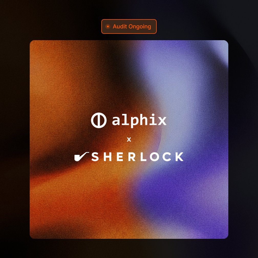 AlphixFi's tweet photo. Our smart contracts are currently being audited by @sherlockdefi ⏳

We are excited to be working with one of the best security teams when it comes to Uniswap V4 Hooks.

Unified Pools. Soon on Base. https://t.co/eSkn99s8Mw