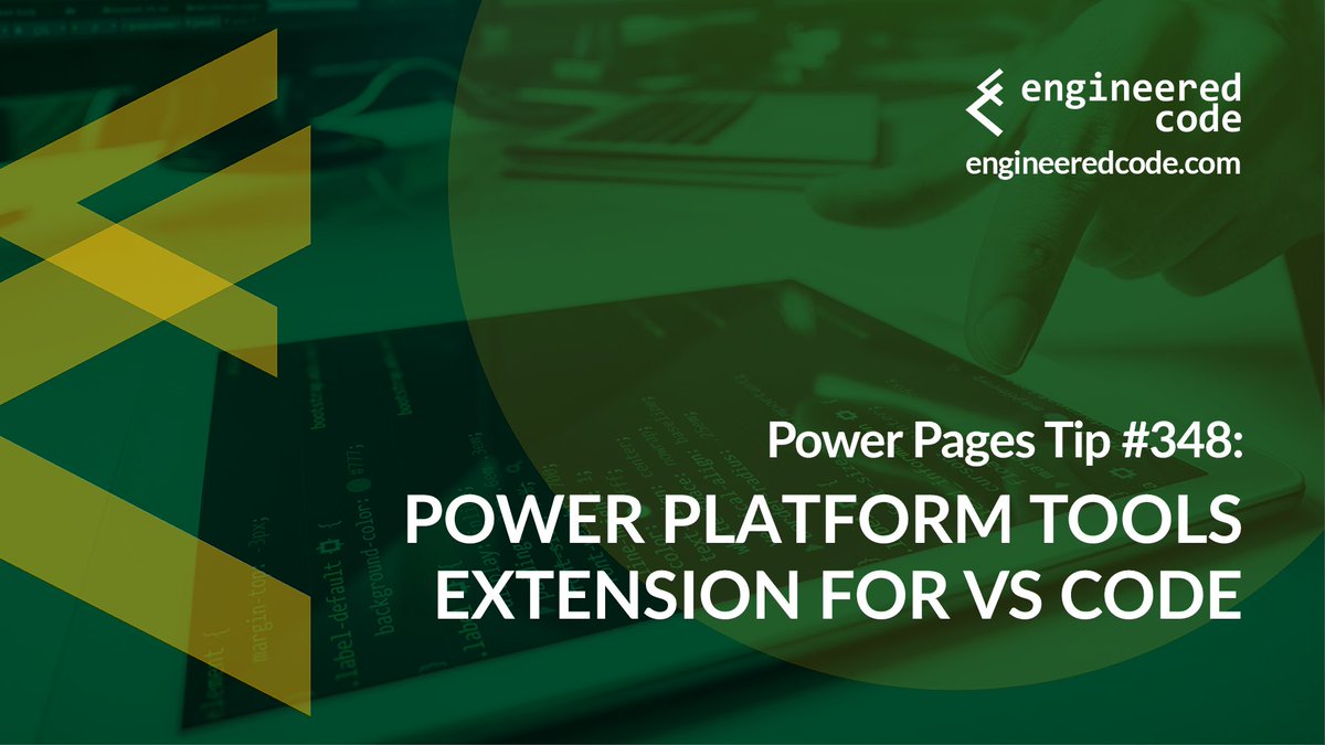 Engineered_Code's tweet image. #PowerPages Tip 348 - Power Platform Tools Extension for VS Code #PowerAppsPortals #PowerApps #MSDyn365Portals #MSDyn365 youtu.be/lIY8JmQRgH4