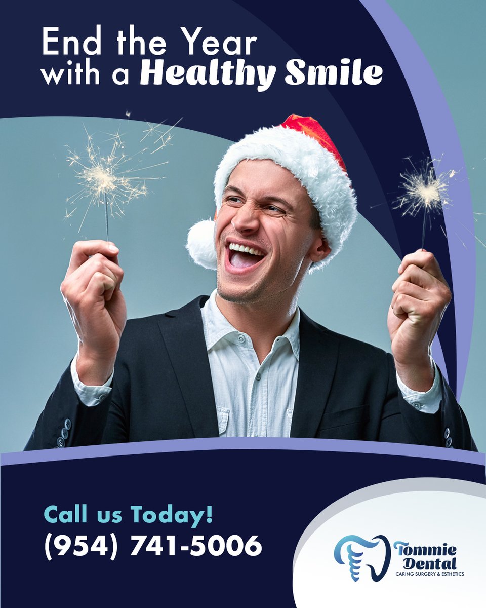 Make the most of your dental benefits before the year ends! Schedule your visit with Tommie Dental today and finish the year with a healthy smile. #TommieDental #SunriseFL #NewYearSmile