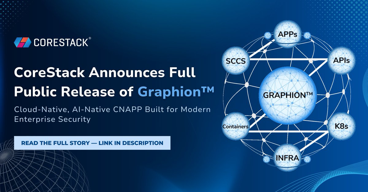 corestack's tweet image. 🚀 𝗖𝗼𝗿𝗲𝗦𝘁𝗮𝗰𝗸 𝗔𝗻𝗻𝗼𝘂𝗻𝗰𝗲𝘀 𝗙𝘂𝗹𝗹 𝗣𝘂𝗯𝗹𝗶𝗰 𝗥𝗲𝗹𝗲𝗮𝘀𝗲 𝗼𝗳 𝗚𝗿𝗮𝗽𝗵𝗶𝗼𝗻𝗧𝗠

📌 𝗦𝗲𝗲 𝘁𝗵𝗲 𝗮𝗻𝗻𝗼𝘂𝗻𝗰𝗲𝗺𝗲𝗻𝘁 ➜ hubs.li/Q03WpSl40

#Graphion #CNAPP #AgenticAI #CloudSecurity #SupplyChainSecurity #SBOM #IBOM #FedRAMP #AppSec #CSPM