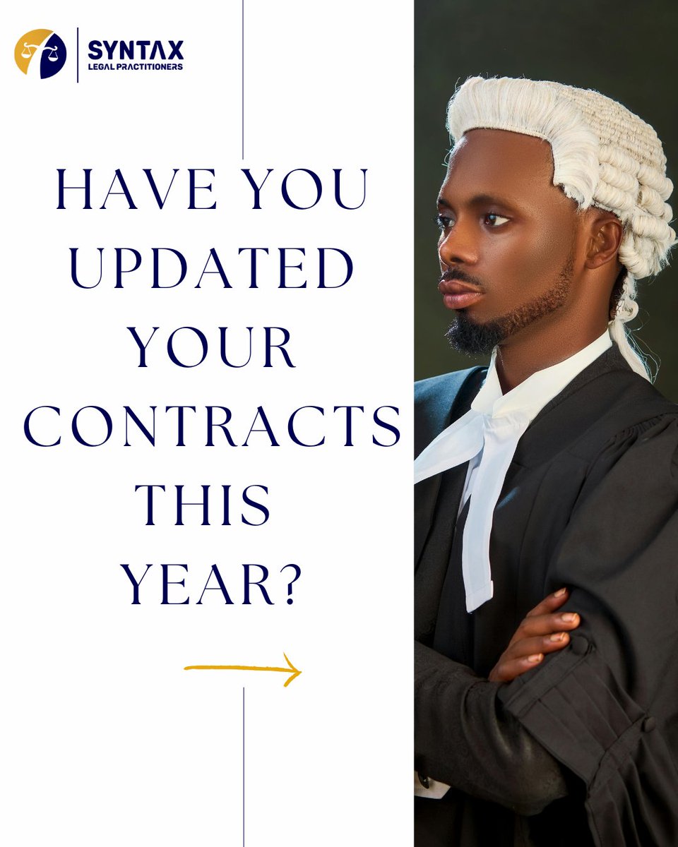 Contracts expire quietly.
Laws change.
Your business evolves.
But your documents stay outdated.

Before January exposes loopholes, refresh your contracts with vendors, clients, suppliers, freelancers, staff, everything!!!

Start 2026 with clean documents you can trust.
#lagos
