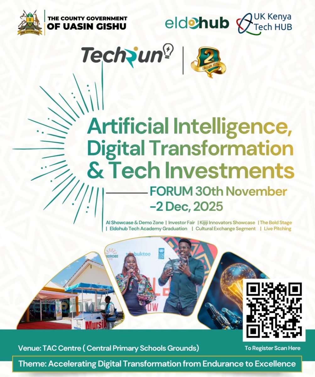 CountrywideHubs's tweet photo. We're excited to see Day 3 of the #AIDigitalSportsForum2025 come to life in Eldoret with a strong focus on investment and growth, thanks to @eldohubacademy, @UK_KenyaTechHub, and The County Government of Uasin Gishu π
#Techrun2025 https://t.co/oRUn1qOsmv