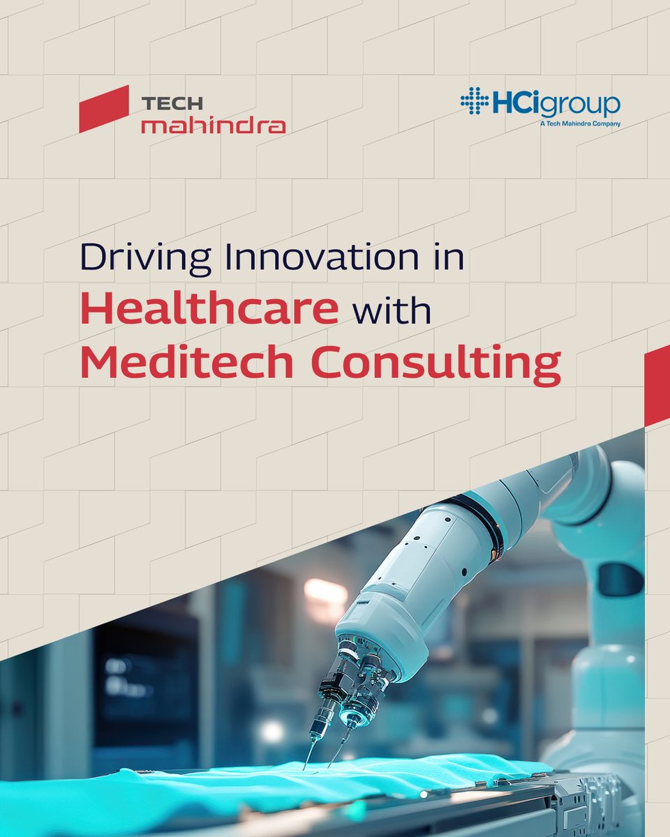 tech_mahindra's tweet image. The #healthcare industry is evolving fast, and organizations need partners who can help them stay ahead. At HCI Group, a Tech Mahindra company, we combine deep domain expertise with advanced technology to deliver #Meditech Consulting services that transform care delivery.

Our…