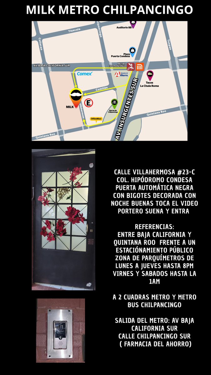 📌NUEVA UBICACIÓN
🚇METRO CHILPANCINGO

〰️Milk
⌚10am a 3pm
⛅MARTES MAÑANERO
🩲ACCESO ROPA INTERIOR O ROPA
🍻INCLUYE BEBIDAS CONDONES

♦️VIERNES Y SABADOS NOCTURNOS

♦️ JUEVES, SÁBADOS Y MARTES MAÑANEROS $50

🔄RT Y PARTICIPA EN CORTESIA
TREVIÑO wa.link/0js0fi