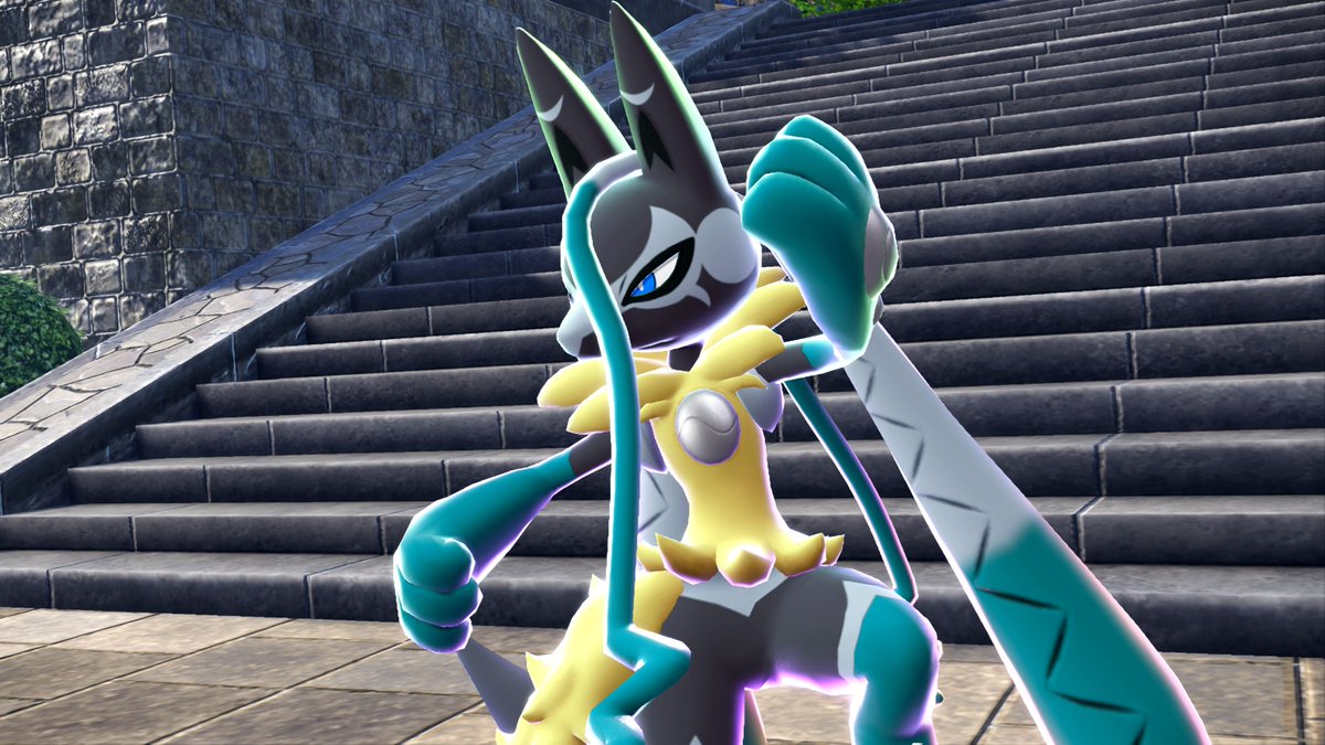 NintendoActu's tweet photo. Voici Méga-Lucario Z, la nouvelle méga-évolution dévoilée aujourd'hui pour Légendes Pokémon : Z-A – Méga-Dimension ! #LegendesPokemonZA https://t.co/24JQrP7PS1