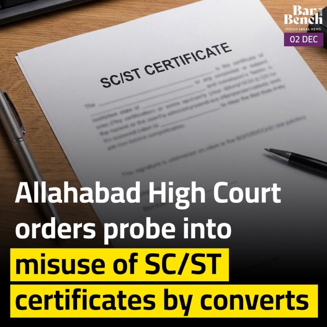 shashank_ssj's tweet image. Great decision by Allhabad High Court.

You can’t be a catholic and get benefits reserved for Scheduled Caste.