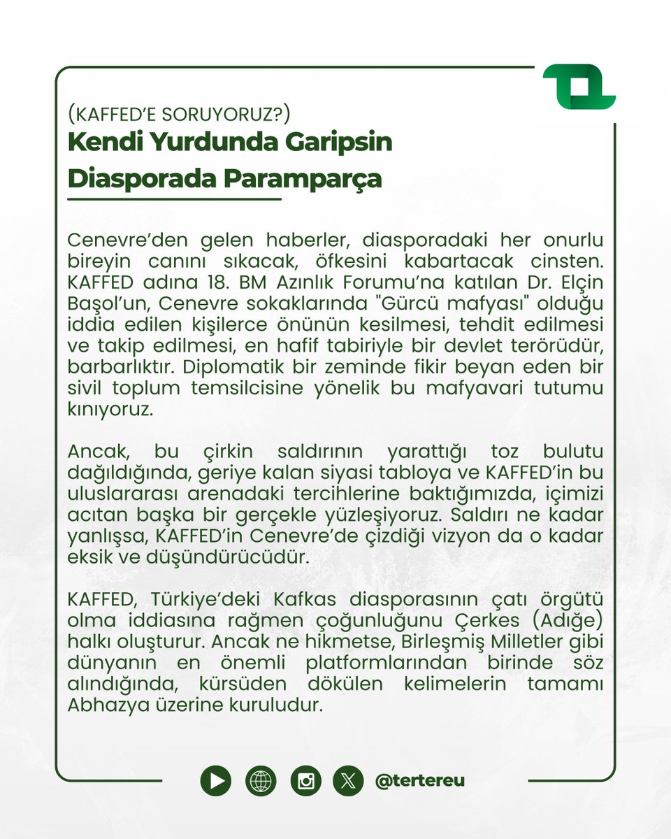 Kendi Yurdunda Garipsin Diasporada Paramparça
 
<a href="/KAFFED/">Kafkas Dernekleri Federasyonu</a>