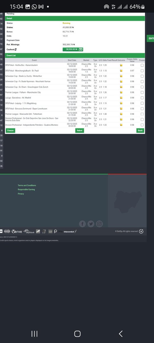woozzaabets's tweet image. Mid Week Favourites 1-UP Bankers🔥Second Half Over 0.5 or 1-3 Goals 🔥
X or Over 2.5 Goals Combinations 🔥 
 
GRAND AUDIT INCOMING 🍻

📌  1️⃣0️⃣+ 1️⃣0️⃣+  2️⃣0️⃣0️⃣+ Odds 

Codes  👇 #Bet9jaCode

3RBHNWD  3RBGT9T  3RBFQBP 

Bookie  @Bet9jaOfficial 

Not on ?

Register &amp;amp;  Play 👇…