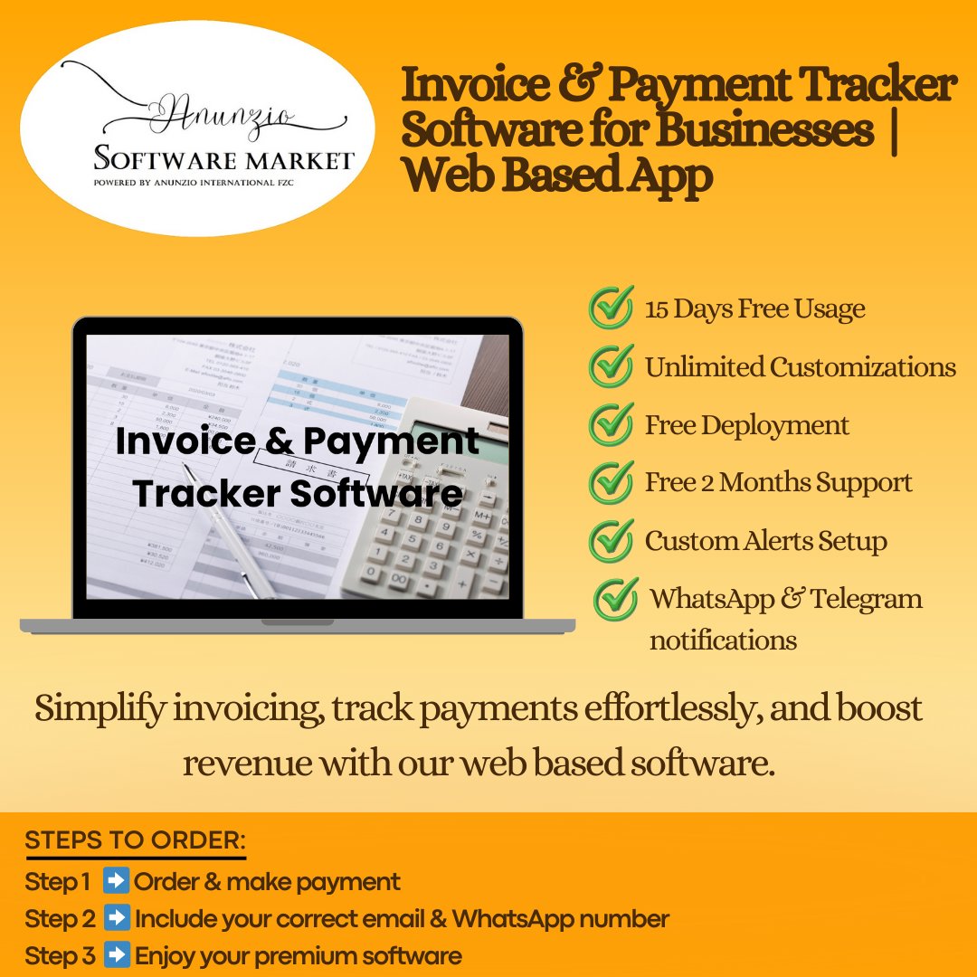 anunziosoftware's tweet image. Invoice &amp;amp; Payment Tracker Software for Businesses

Purchase with 15 days Trial:
anunziointernational.com/software/produ…

#SaaS #webapps #programmerlife #application_design #businessandmanagement #software #FreeTrial #tech