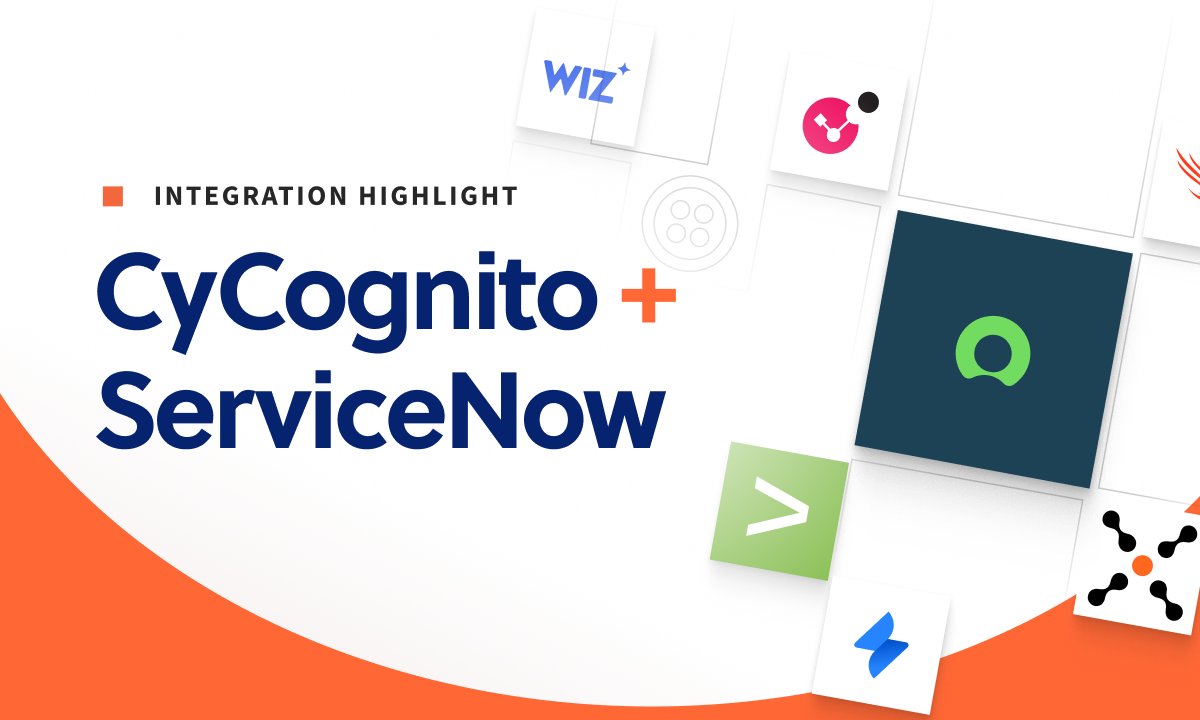 CyCognito's tweet photo. CyCognito + @ServiceNow Vulnerability Response helps teams cut noise, uncover unknown exposed assets, prioritize by business impact, speed remediation with automated workflows, and validate real threats with evidence and IOCs directly in ServiceNow. https://t.co/D4y5yZ2Paq https://t.co/Sp87ygsLyc
