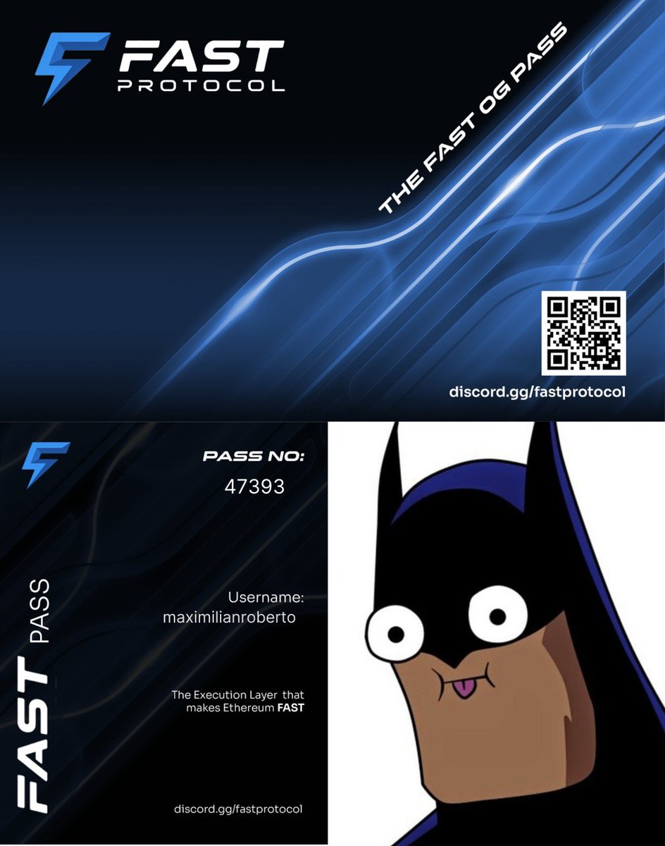 MaxiMiRoberto's tweet photo. Early into @fast_protocol with a Fast OG Pass.

Infra backed by a16z CSX, focused on preconfirmations and FAST

execution on Ethereum.

Get in here: https://t.co/KBNYhpbKQe https://t.co/k6orSKGJlD