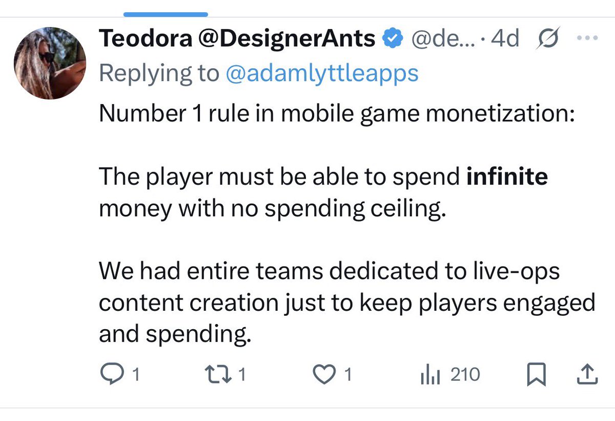 adamlyttleapps's tweet image. Sold 11,000 in-app coins today

Best day yet

All thanks to this simple revive button added in the latest version. Can only be used once per game (costs 150-250 coins depending on score)

Inspired by @designerants quote: 

“Number 1 rule in mobile game monetization: The player…