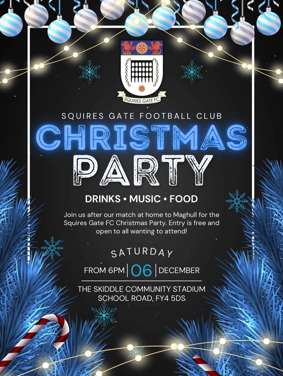 🎄 𝐂𝐇𝐑𝐈𝐒𝐓𝐌𝐀𝐒 𝐏𝐀𝐑𝐓𝐘 🎄 

👀 Following Saturday’s match against <a href="/maghullfc/">Maghull Football Club</a>, we will be holding our first Christmas Party in our newly revamped clubhouse!

ℹ️ All details are below. We’d love to see you all there for a great night of festive fun! 🍻🥳🎅 

🔷 #OneClub |