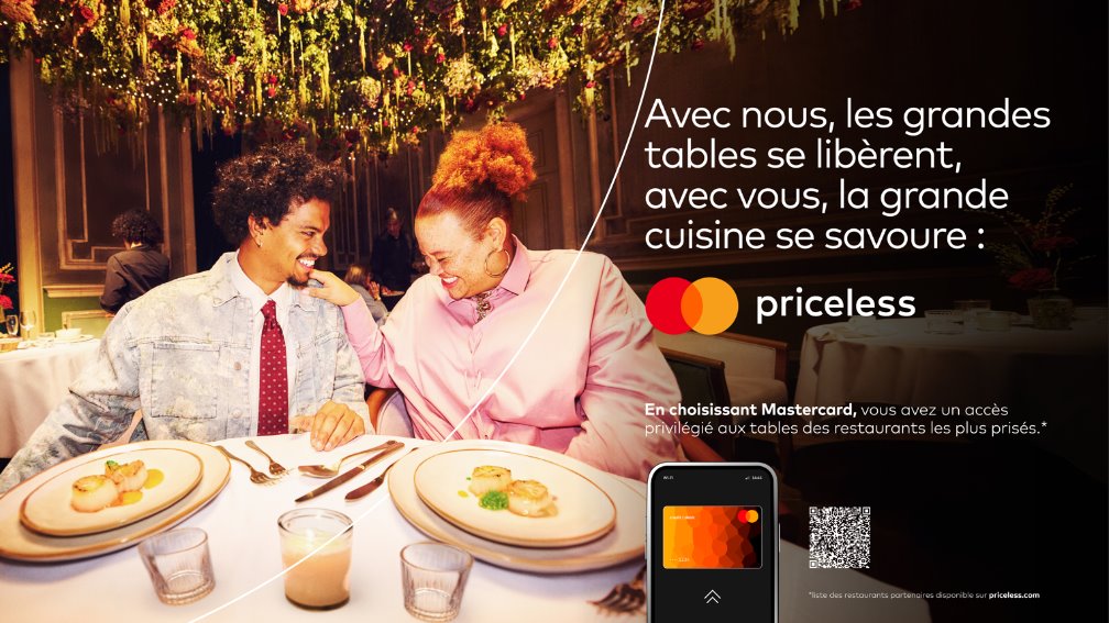 MastercardFR's tweet photo. Nous rendons les paiements simples. Avec vous c'est #priceless.

C’est tout le sens de notre nouvelle campagne européenne « You Make It Priceless », lancée aujourd’hui en France et dans 4 autres pays.

Plus qu’une signature, c’est une conviction : ce sont les personnes, leurs choix, leurs passions et leurs moments partagés qui donnent toute leur valeur à un #paiement. 

À travers cette campagne, nous souhaitons remettre l’humain au cœur de l’innovation.

Sécurité, simplicité, fluidité : nos solutions de paiement accompagnent au quotidien celles et ceux qui transforment une transaction en expérience  📱
 
En France, nous avons choisi de faire résonner cette promesse autour de trois univers clés pour les titulaires de cartes Mastercard : la gastronomie, avec notre partenaire @TheFork_France, la musique live grâce à notre collaboration avec @LivenationFR, mais aussi la protection des achats pour un quotidien plus serein.

"Avec cette campagne, nous montrons que choisir Mastercard c'est bénéficier de  solutions et technologies - de la simplicité d’un paiement rapide à la protection avancée des achats - qui sont conçues pour servir ce qui compte vraiment : les personnes et leurs expériences", explique Benoit Ripault, Directeur Marketing de #MastercardFrance 🎙️

Pour lire notre communiqué de presse sur le sujet 👉 https://t.co/yIIGQpAKDu

#YouMakeItPriceless #MastercardFrance #Priceless #ExpérienceClient #Marketing