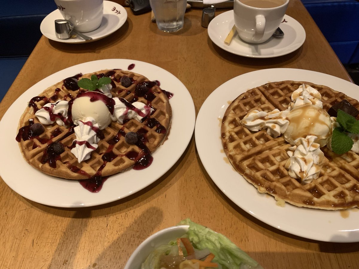 Kan_Neko7's tweet image. ワッフル美味しかった！😋