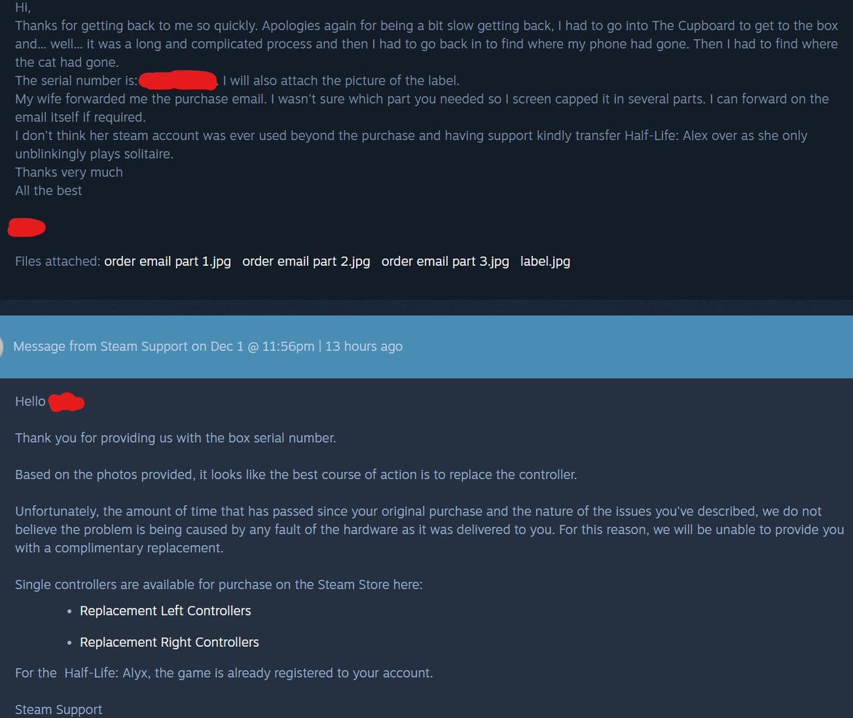 MicePrincipal's tweet image. .@Valve, people&apos;s champions. Fix your Steamdecks!   #ValveIndex? 1 broken thumbstick, 1 with known drift fault. DIY fix IF parts existed ~£40?. Ask about repair, DIY or rma. Moment they find out of warranty? 2 new controllers for £280 &amp;amp; they lose ability to read.  #RightToRepair