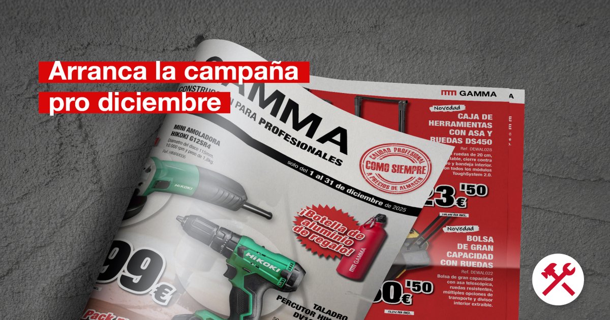 ¡Llegaron las #ofertas de diciembre en GAMMA! 🔥

✅ #Herramientas profesionales.
✅ Equipos de protección laboral.
✅ Accesorios y más.

📅 Solo del 1 al 31 de diciembre.

📌 Ven a GAMMA y descubre calidad profesional, como siempre, ¡a precios de almacén!