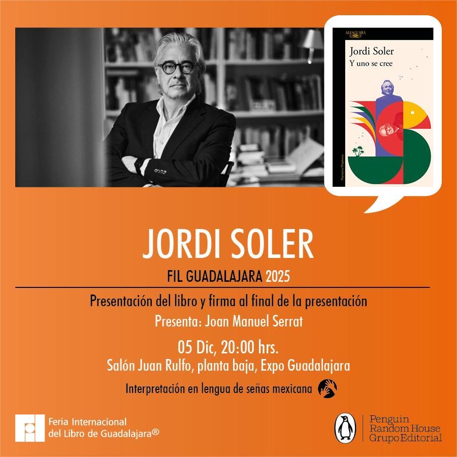 El próximo viernes, Joan Manuel Serrat y servidor, tenemos esta movida en Guadalajara, México 🇲🇽 ⁦<a href="/FILGuadalajara/">FIL Guadalajara</a>⁩ ⁦<a href="/AlfaguaraMex/">Alfaguara Editorial</a>⁩ ⁦<a href="/AlfaguaraES/">Alfaguara</a>⁩