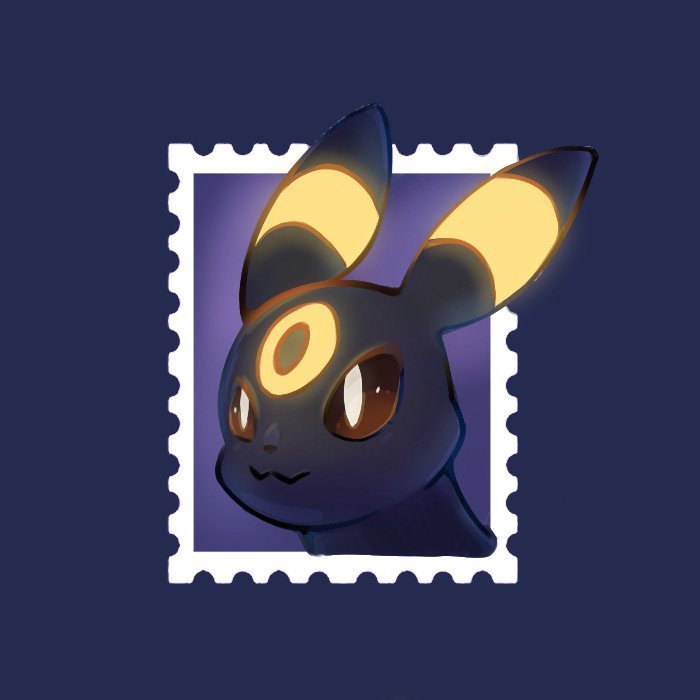 BlahsDoodles's tweet photo. Umbreon and Magikarp stamps. https://t.co/J5fA5glhHC