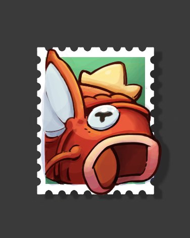 BlahsDoodles's tweet photo. Umbreon and Magikarp stamps. https://t.co/J5fA5glhHC