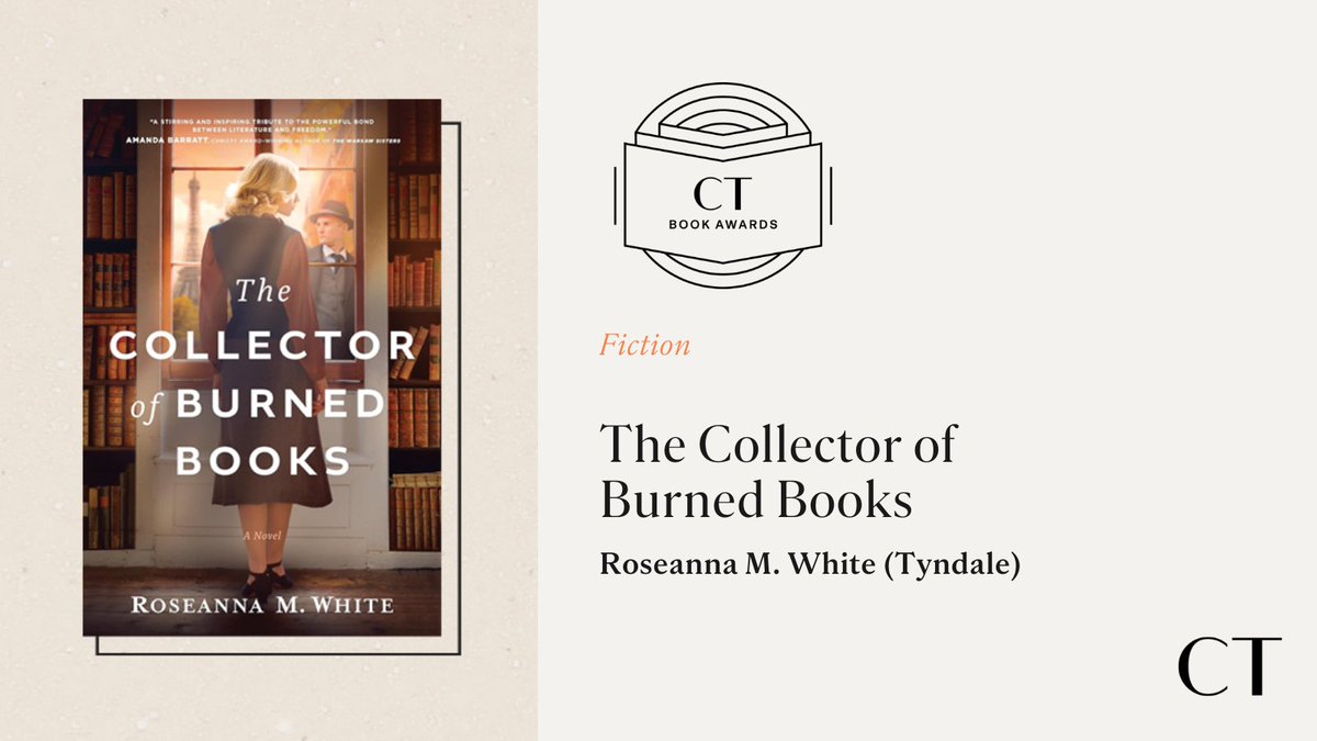 Fiction:

“The Collector of Burned Books” by <a href="/RoseannaMWhite/">Roseanna White</a> <a href="/TyndaleHouse/">Tyndale House</a>.