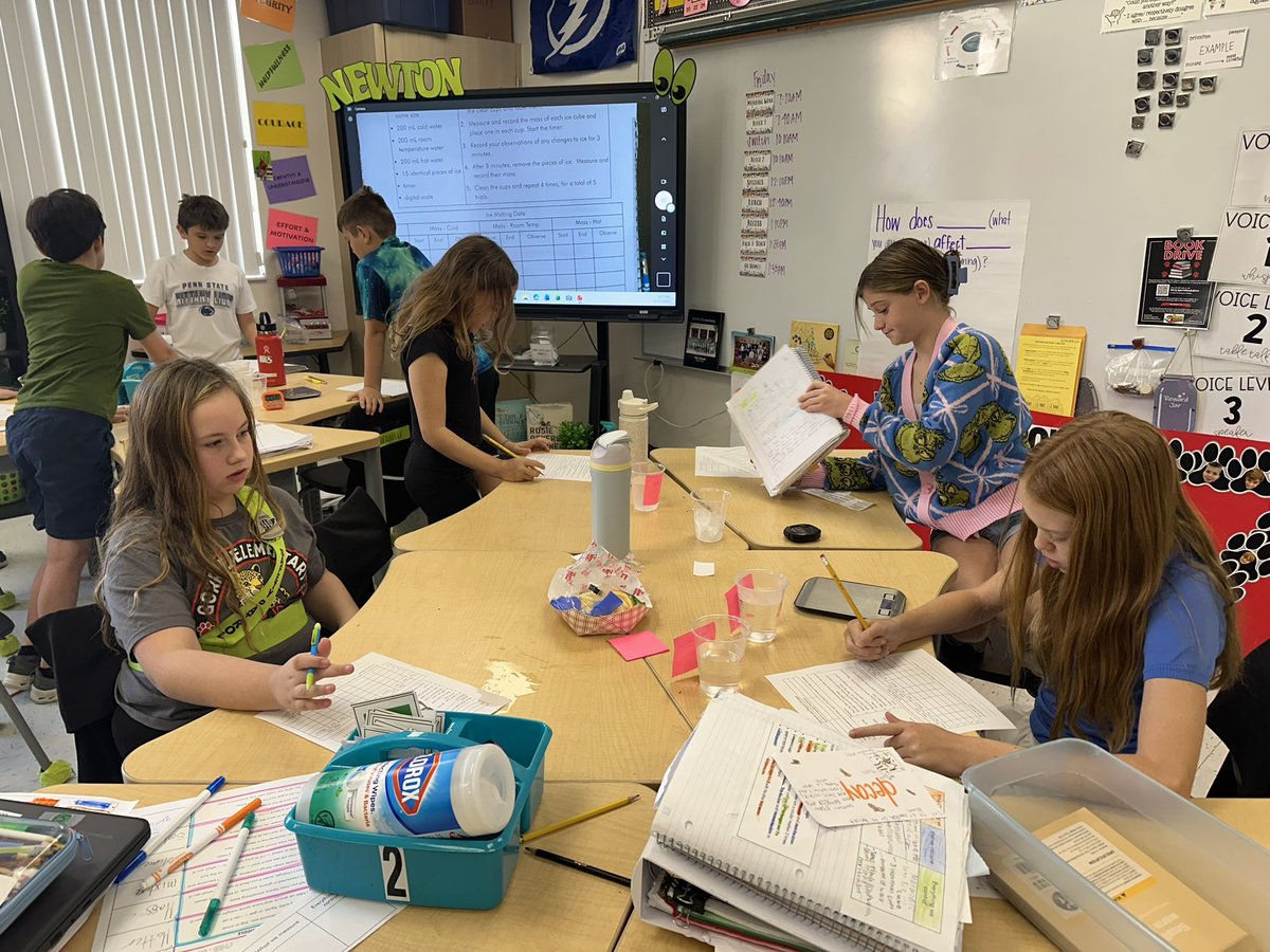Mrs_AndersonEL's tweet photo. wrapped up our physical change experiments prior to fall break - excited to give students a brain break after testing with our chemical change experiment! 

@WeAreHAEST @HCPSElemScience https://t.co/ZUgTibengC