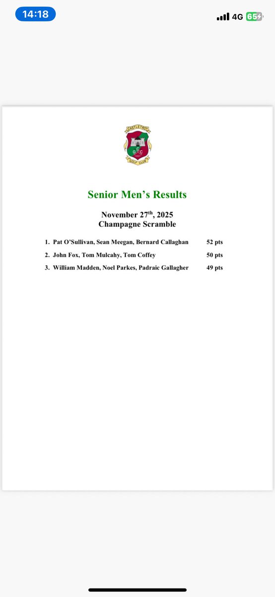 Castletroy Golf Club tweet media