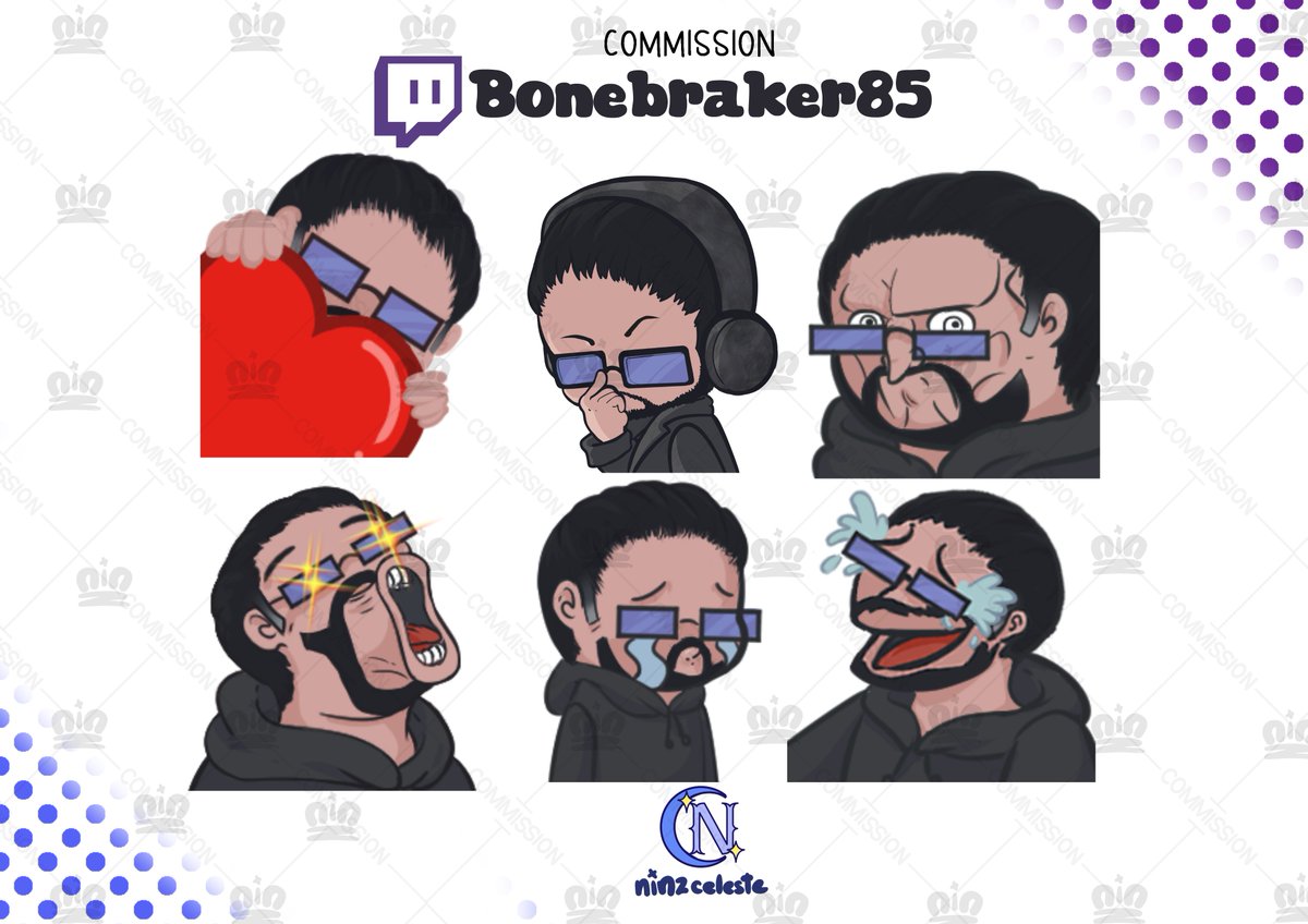 did a commission for Bonebraker85 for his Twitch!! I'm gald he likes them ^^

If you're interested I am open for commission ><