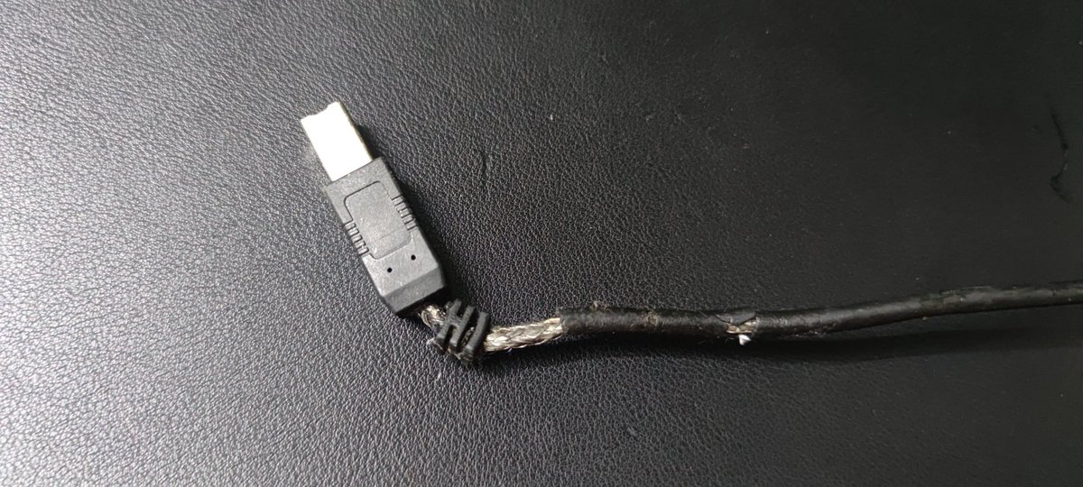 U have served me well, my mic/headphones cable. 

4 years since I've started streaming to be precise. 
(Sadly new one only arrives tomorrow)