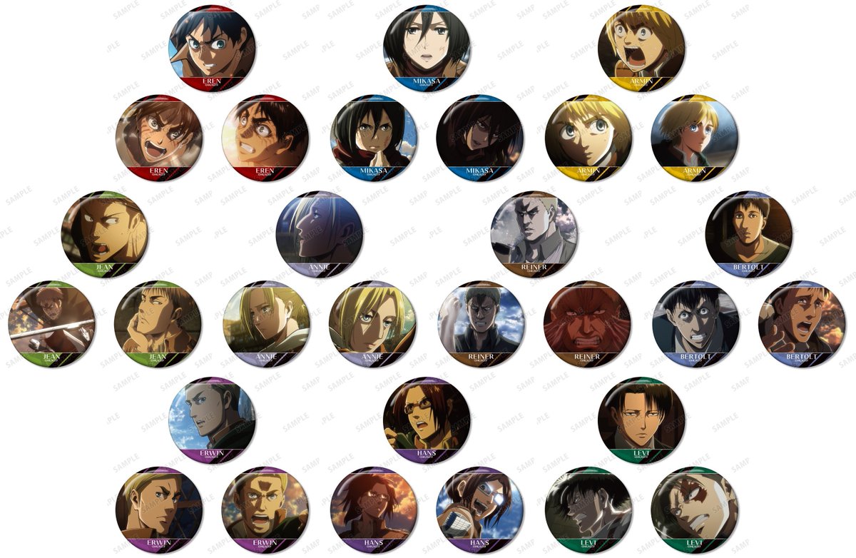 イェーガー 缶バッジ 誕生日 調査兵団 エレン 進撃の巨人 場面写 0330