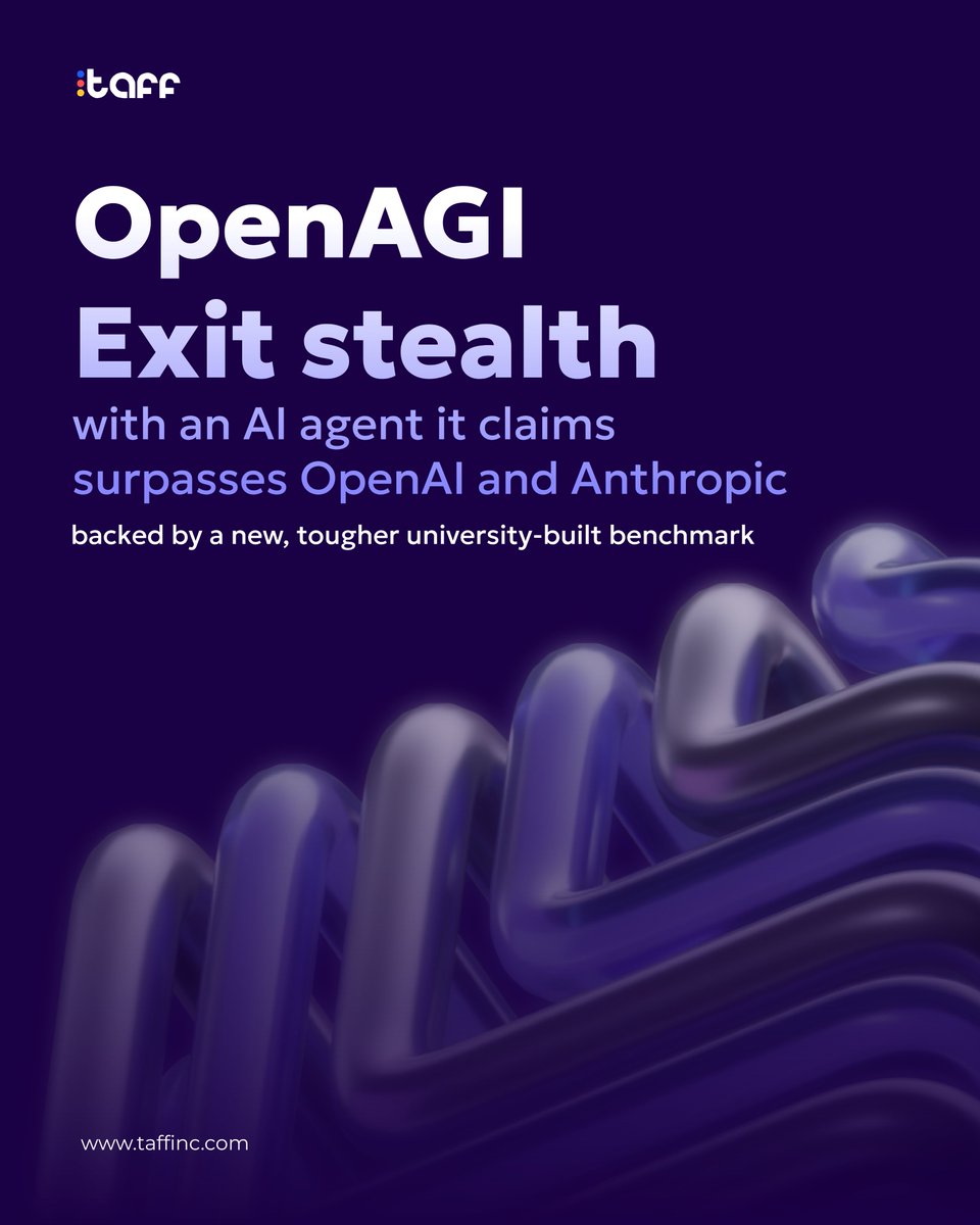 TAFF_Inc's tweet image. OpenAGI debuts an AI agent built and measured against a more rigorous academic benchmark, with initial findings indicating advantages over leading foundation models.

#OpenAI #Techupdate #AIagent #TAFF #TAFFInc #Tampa #Florida #USA