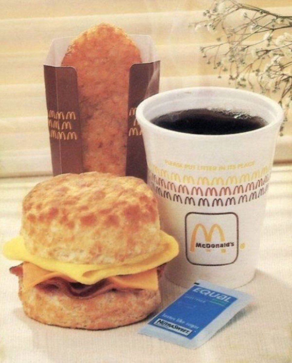 I can almost see the 1977 Buick LeSabre some 68-year-old guy drove to McDonald’s to enjoy this sumptuous breakfast feast at 6:45 am. Not pictured: the newspaper he’s 100% laid out on the table.