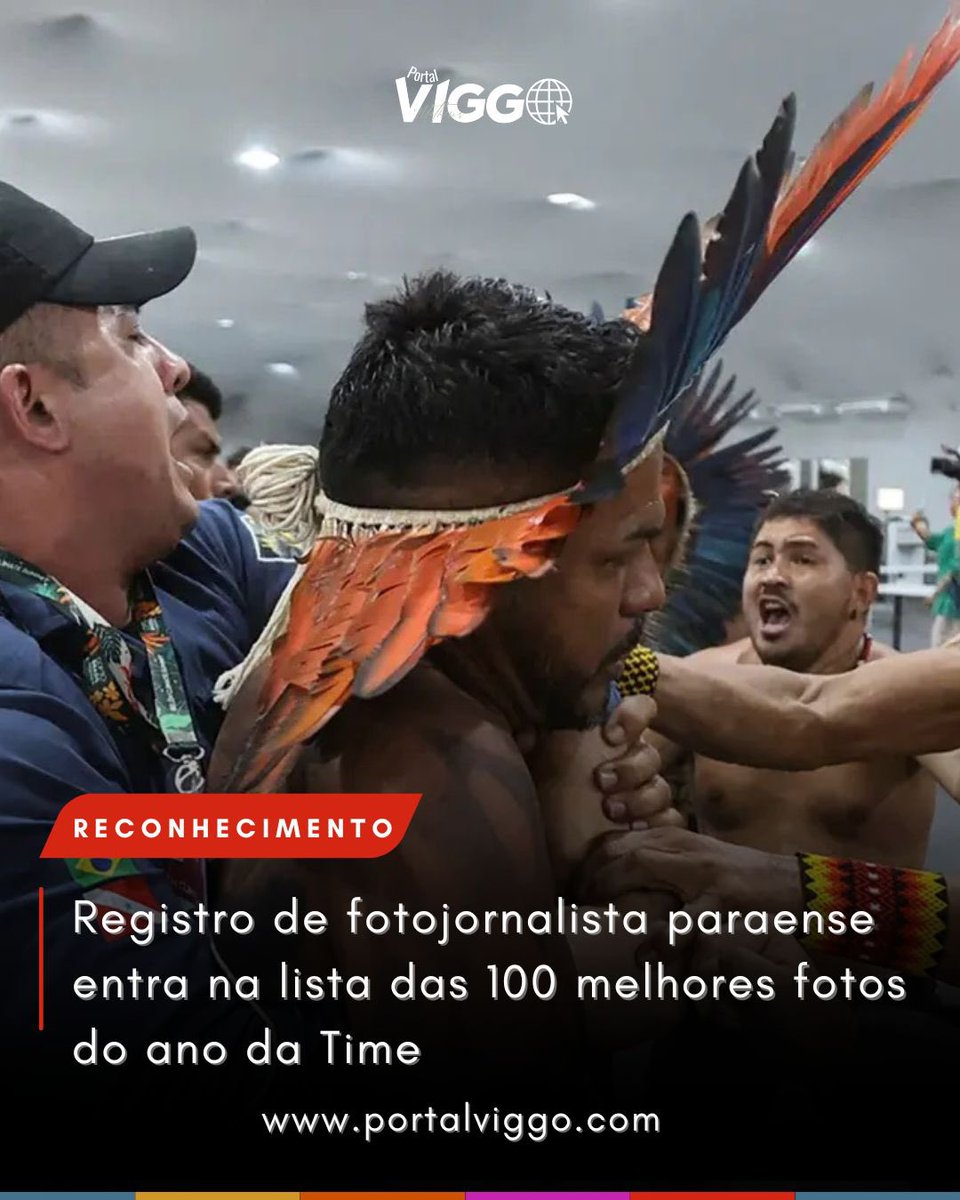 matheusviggo's tweet image. A Time divulgou a lista das 100 melhores fotos de 2025, e entre elas está um registro feito na #COP30, em Belém, pelo fotojornalista paraense Anderson Coelho. A imagem ganhou destaque internacional pela força e pela tensão do momento captado.

🌐 Leia em portalviggo.com