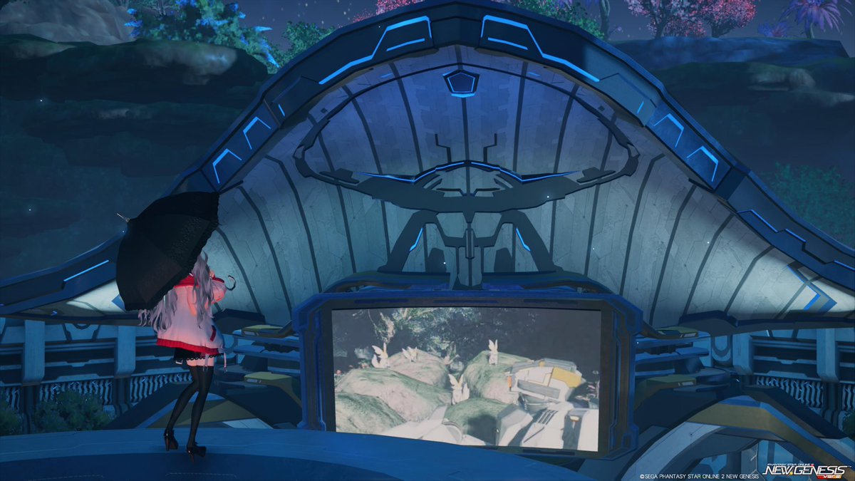 (´･ω･`)見つけてしまった。
モニターの上部にでっかいタガメが描かれていた。
これはきっとセントラルシティの由来に関係する深い意味があるに違いない。
#メンテの日なのでssを貼る 
#PSO2NGS_SS