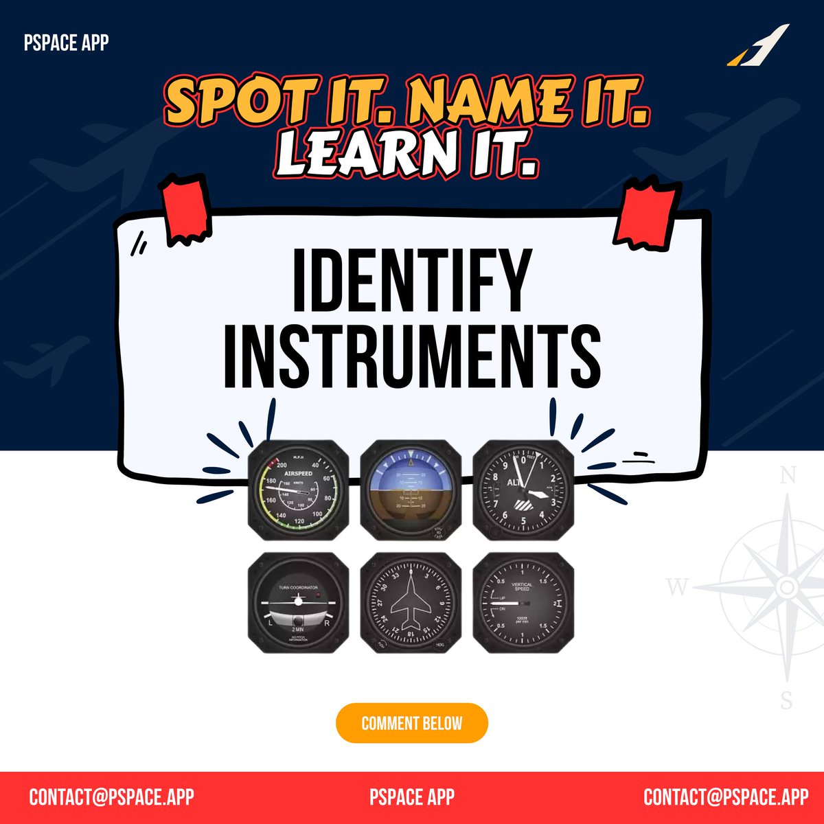 PSPACEAPP's tweet image. Test your cockpit IQ! Can you name these instruments?
#FlightTrivia #LearnWithPSPACE #PSPACEAPP