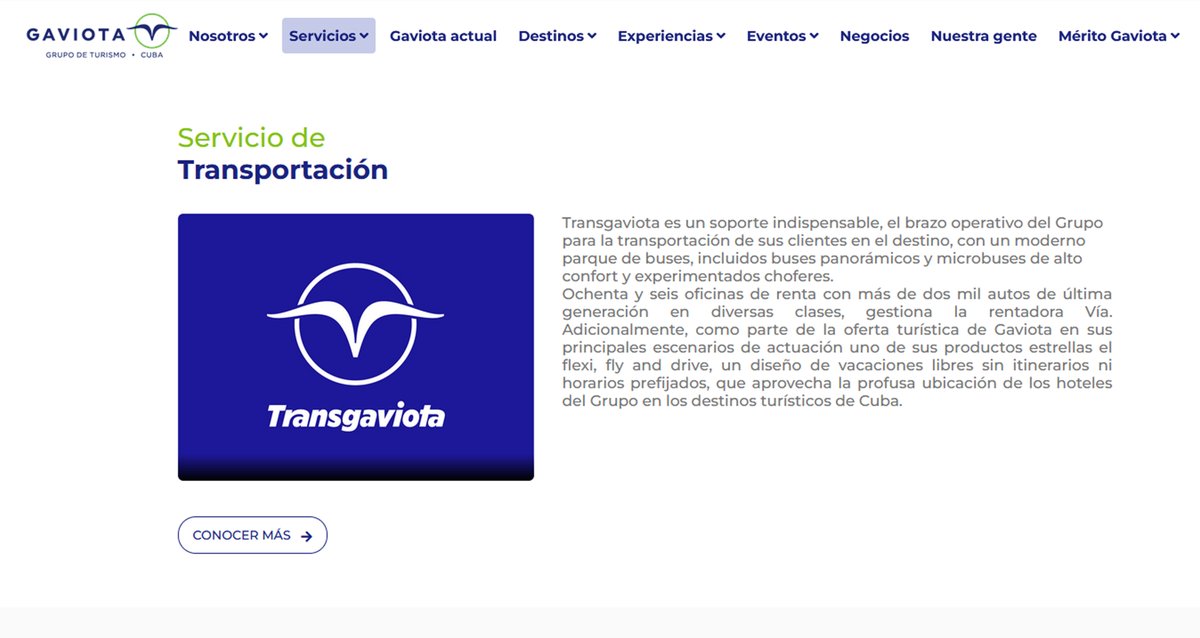 gaviotagrupo.com
El primer☝️paso es conocer a fondo el grupo al que pertenecemos. Visita nuestro espacio en el sitio web institucional del  Grupo de Turismo Gaviota S.A. y explora o sólo nuestros servicios de transporte, sino toda la excelencia🏅que nos define como GRUPO.