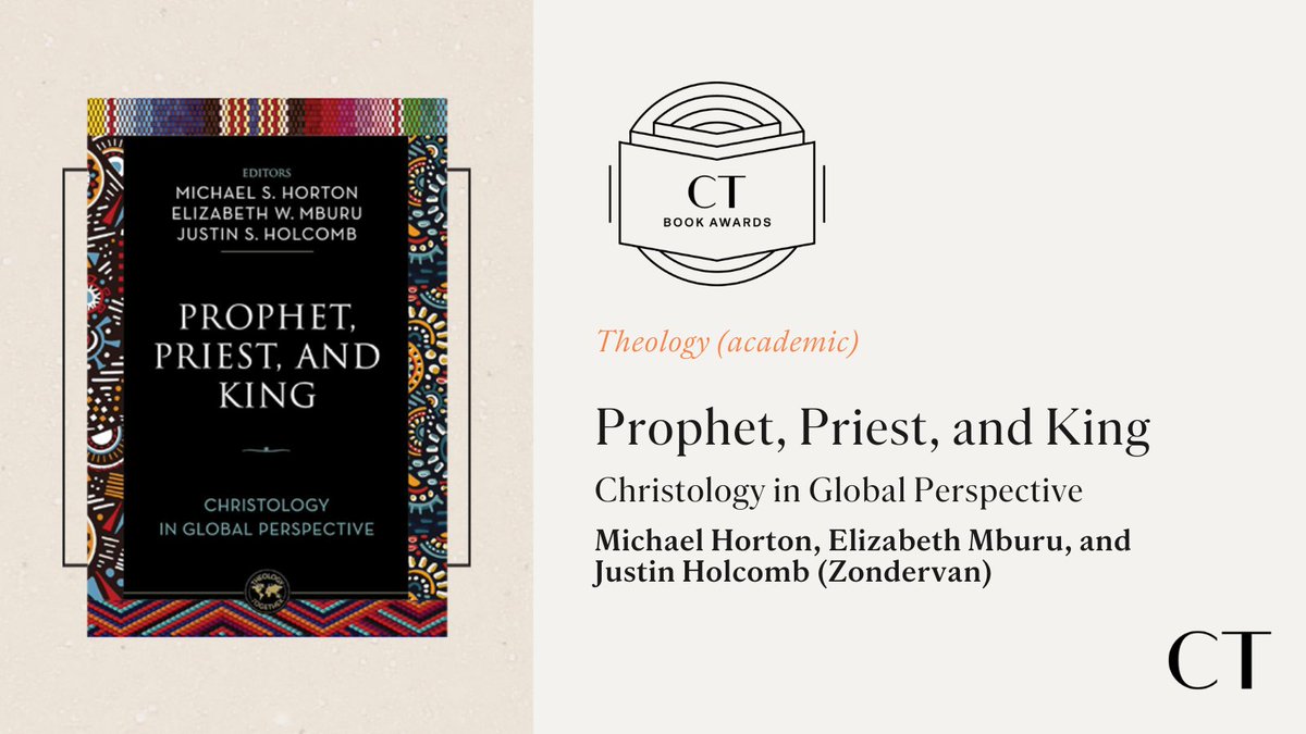 Theology (Academic):

“Prophet, Priest, and King: Christology in Global Perspective” edited by <a href="/MichaelHorton_/">Michael Horton</a>, <a href="/ElizabethWMbur2/">Elizabeth W Mburu</a>, and <a href="/JustinHolcomb/">Justin Holcomb</a> <a href="/Zondervan/">Zondervan Publishers</a>.