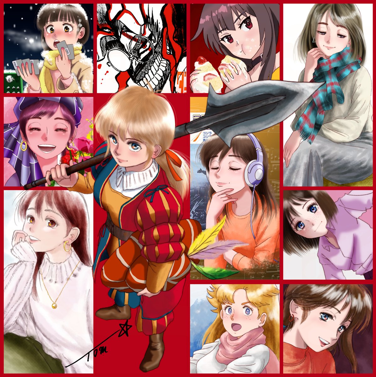 #これを見た人は無言で去年の12月の画像を貼る
✍🏼#今月描いた絵を晒そう🎨《2024年12月》
#1日一点とにかく描く